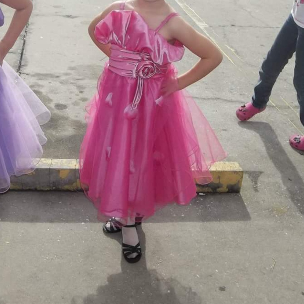 Pink, handmade pageant dress